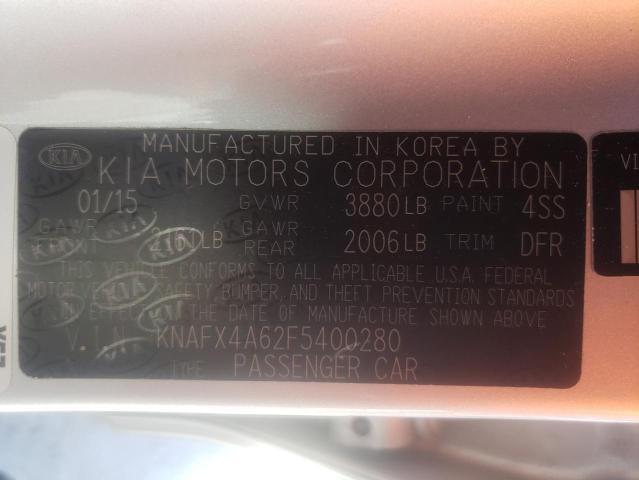 Photo 9 VIN: KNAFX4A62F5400280 - KIA FORTE LX 