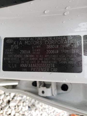 Photo 9 VIN: KNAFX4A62G5553274 - KIA FORTE LX 