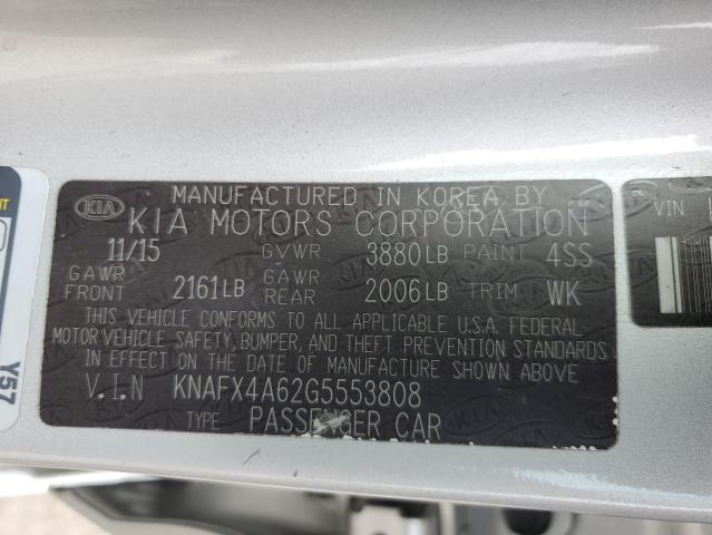 Photo 11 VIN: KNAFX4A62G5553808 - KIA FORTE LX 