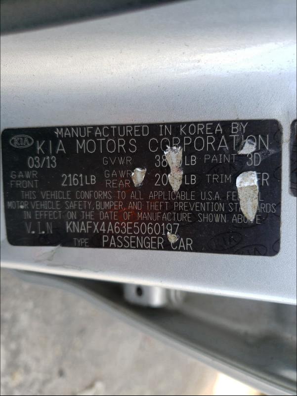 Photo 9 VIN: KNAFX4A63E5060197 - KIA FORTE LX 