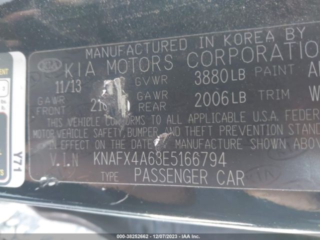 Photo 8 VIN: KNAFX4A63E5166794 - KIA FORTE 