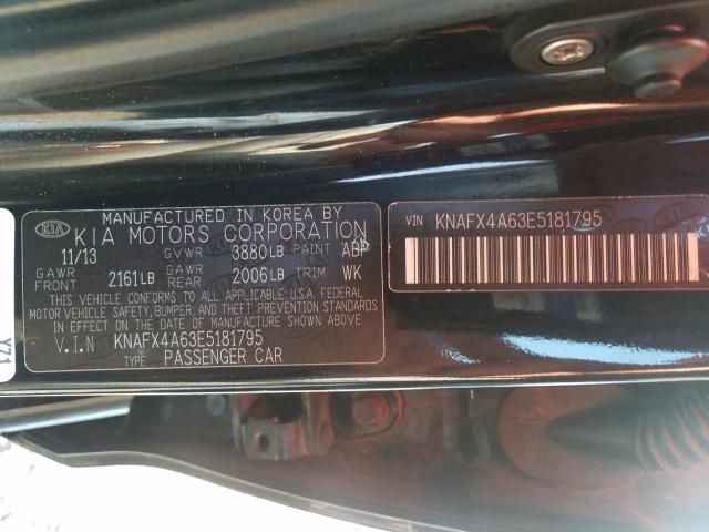 Photo 9 VIN: KNAFX4A63E5181795 - KIA FORTE LX 