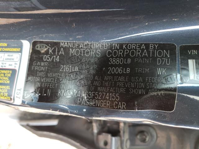 Photo 9 VIN: KNAFX4A63F5274155 - KIA FORTE LX 