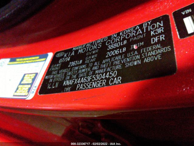 Photo 8 VIN: KNAFX4A63F5304450 - KIA FORTE 