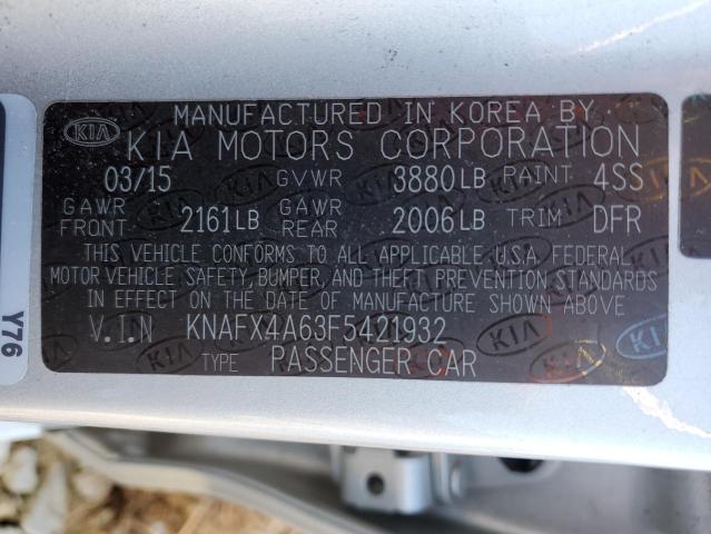 Photo 11 VIN: KNAFX4A63F5421932 - KIA FORTE LX 