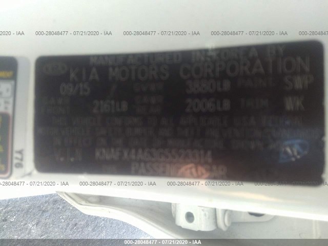 Photo 8 VIN: KNAFX4A63G5523314 - KIA FORTE 