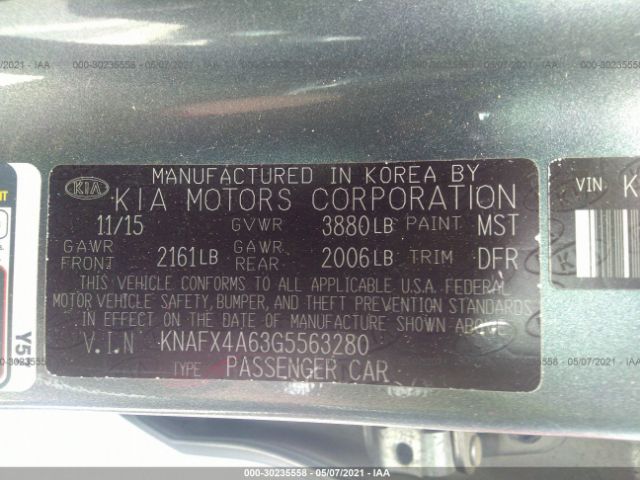 Photo 8 VIN: KNAFX4A63G5563280 - KIA FORTE 