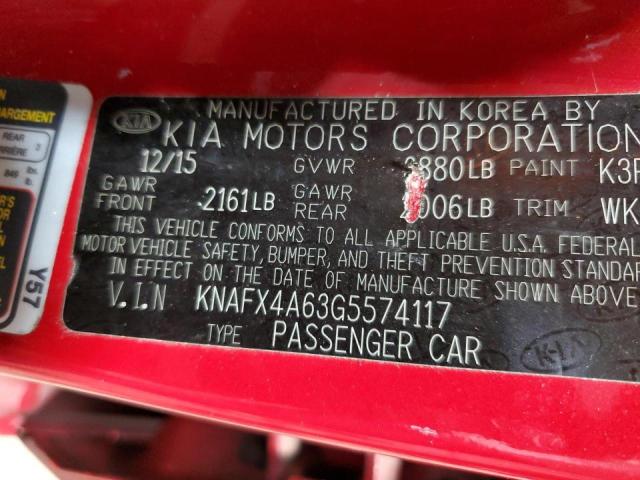 Photo 9 VIN: KNAFX4A63G5574117 - KIA FORTE LX 