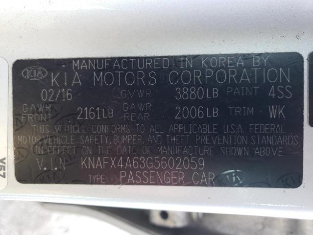 Photo 11 VIN: KNAFX4A63G5602059 - KIA FORTE LX 