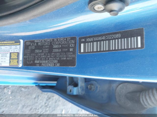 Photo 8 VIN: KNAFX4A64E5122089 - KIA FORTE 