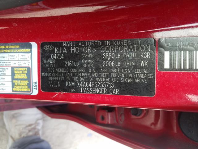 Photo 9 VIN: KNAFX4A64F5255713 - KIA FORTE LX 