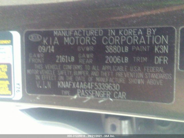 Photo 8 VIN: KNAFX4A64F5339630 - KIA FORTE 