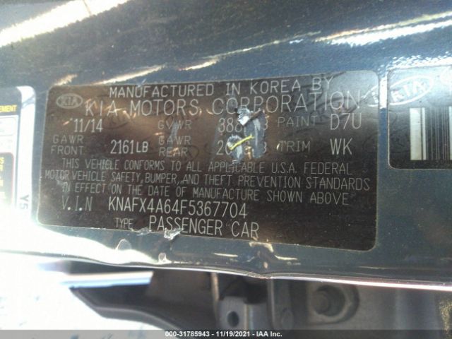 Photo 8 VIN: KNAFX4A64F5367704 - KIA FORTE 