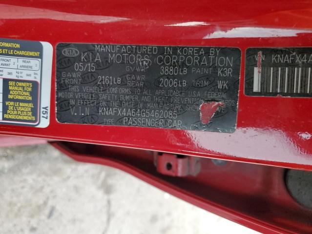 Photo 12 VIN: KNAFX4A64G5462085 - KIA FORTE LX 