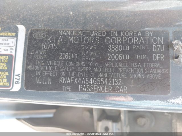 Photo 8 VIN: KNAFX4A64G5542132 - KIA FORTE 