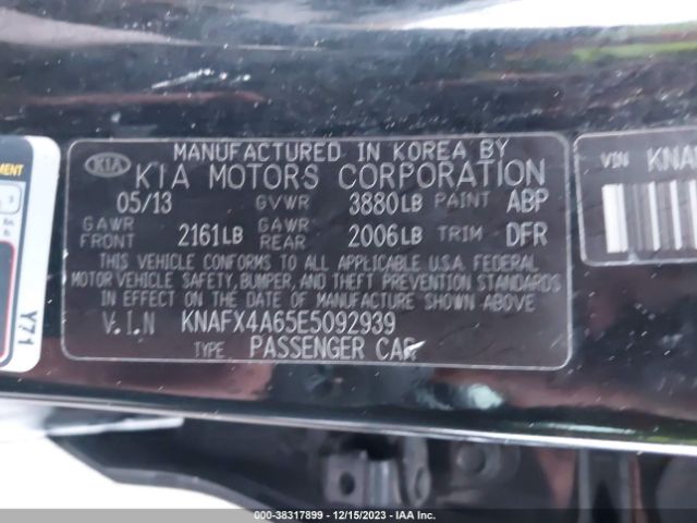 Photo 8 VIN: KNAFX4A65E5092939 - KIA FORTE 