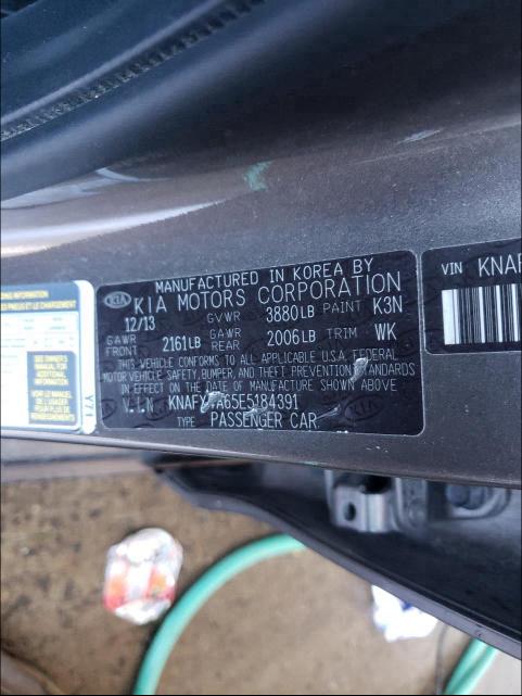 Photo 9 VIN: KNAFX4A65E5184391 - KIA FORTE LX 