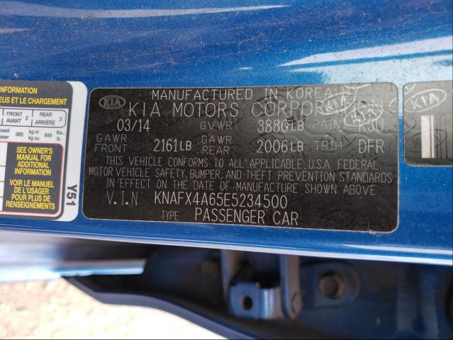 Photo 9 VIN: KNAFX4A65E5234500 - KIA FORTE LX 