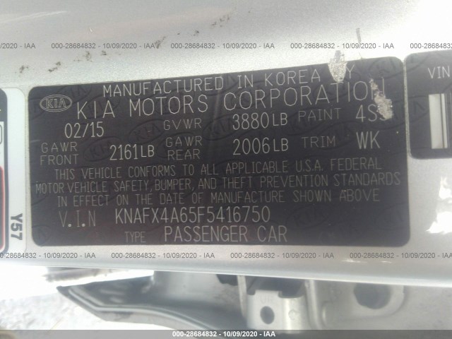 Photo 8 VIN: KNAFX4A65F5416750 - KIA FORTE 