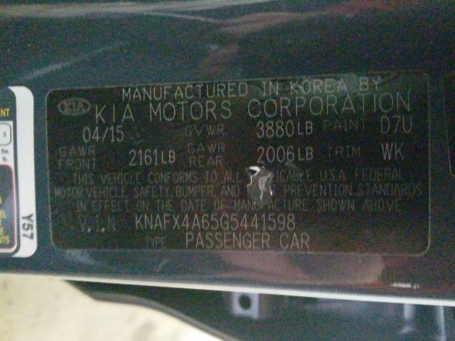 Photo 9 VIN: KNAFX4A65G5441598 - KIA FORTE LX 