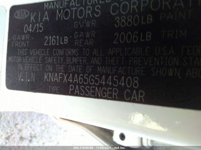 Photo 8 VIN: KNAFX4A65G5445408 - KIA FORTE 