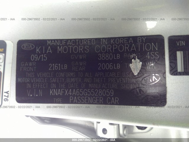 Photo 8 VIN: KNAFX4A65G5528059 - KIA FORTE 