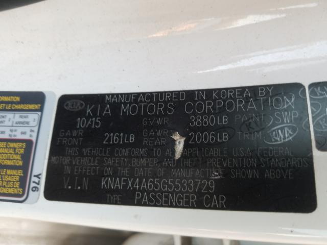 Photo 9 VIN: KNAFX4A65G5533729 - KIA FORTE LX 