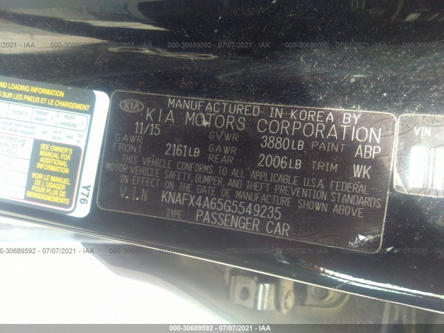 Photo 8 VIN: KNAFX4A65G5549235 - KIA FORTE 