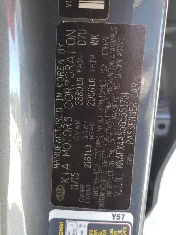 Photo 9 VIN: KNAFX4A65G5551731 - KIA FORTE LX 