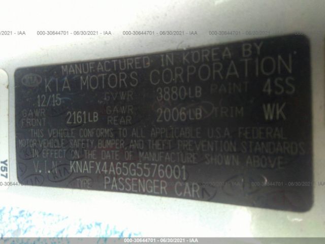 Photo 8 VIN: KNAFX4A65G5576001 - KIA FORTE 