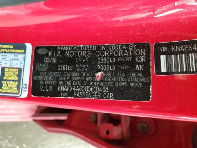 Photo 12 VIN: KNAFX4A65G5610468 - KIA FORTE LX 