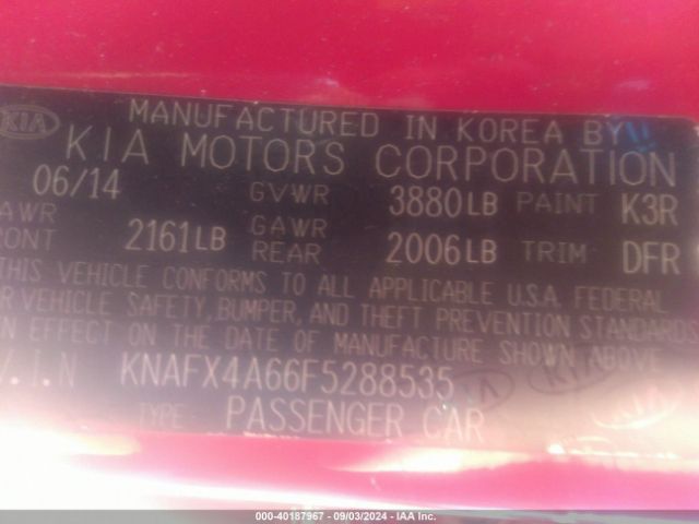 Photo 8 VIN: KNAFX4A66F5288535 - KIA FORTE 