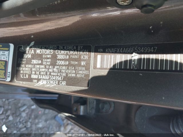 Photo 8 VIN: KNAFX4A66F5349947 - KIA FORTE 