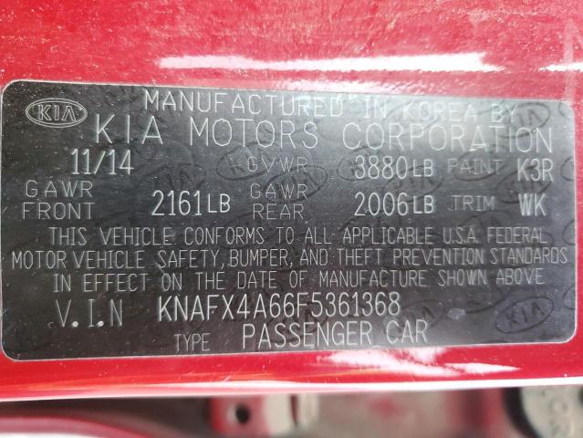 Photo 12 VIN: KNAFX4A66F5361368 - KIA FORTE LX 