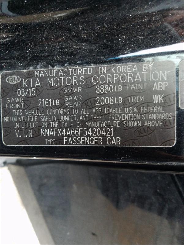 Photo 9 VIN: KNAFX4A66F5420421 - KIA FORTE LX 