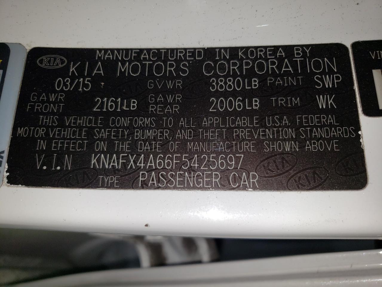 Photo 11 VIN: KNAFX4A66F5425697 - KIA FORTE 