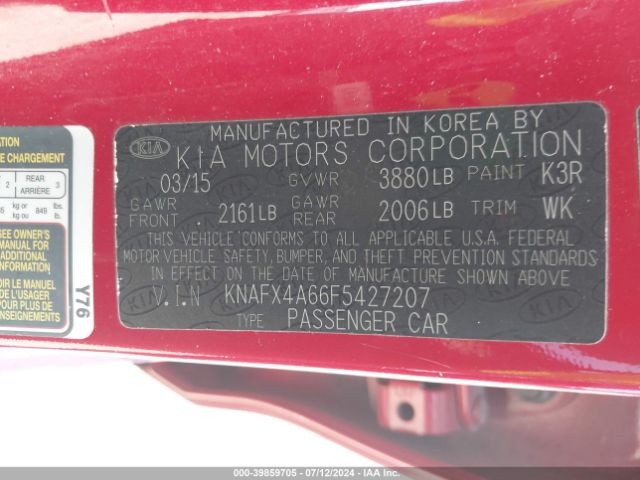 Photo 8 VIN: KNAFX4A66F5427207 - KIA FORTE 