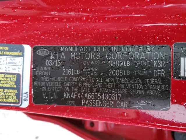 Photo 9 VIN: KNAFX4A66F5430317 - KIA FORTE LX 