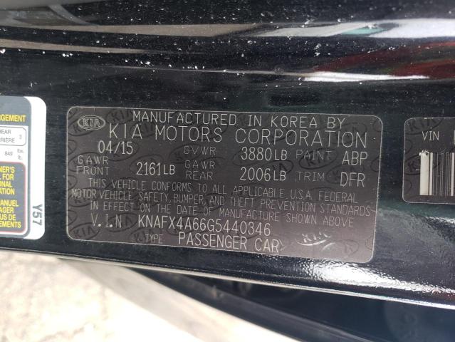 Photo 12 VIN: KNAFX4A66G5440346 - KIA FORTE LX 