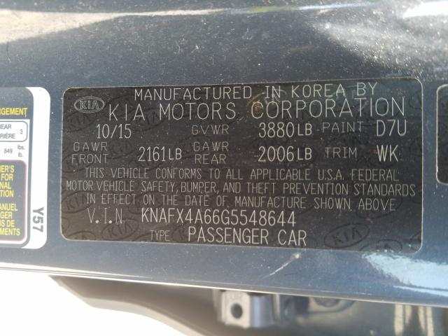 Photo 9 VIN: KNAFX4A66G5548644 - KIA FORTE 