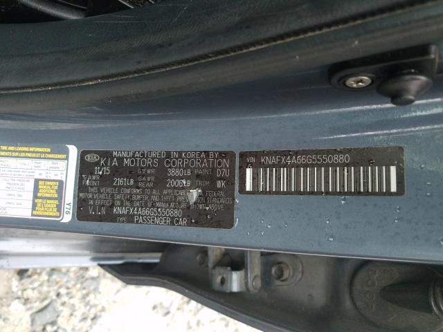 Photo 9 VIN: KNAFX4A66G5550880 - KIA FORTE LX 