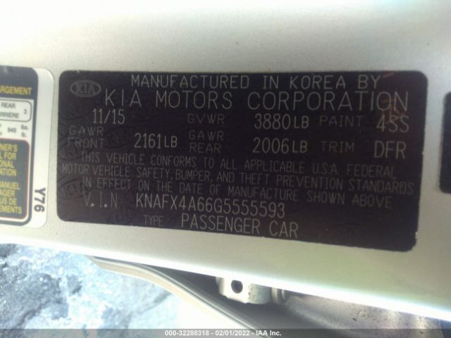 Photo 8 VIN: KNAFX4A66G5555593 - KIA FORTE 