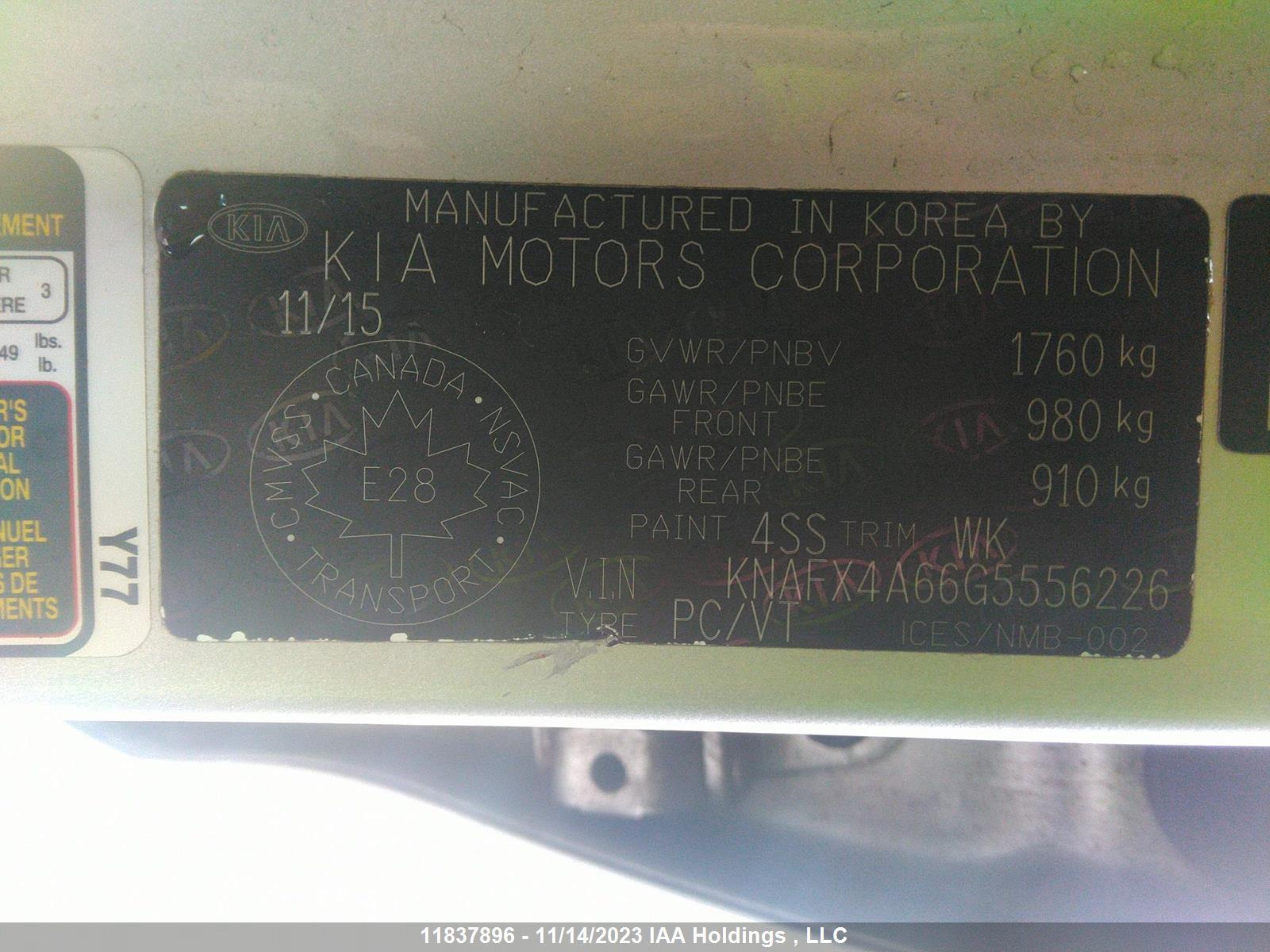 Photo 8 VIN: KNAFX4A66G5556226 - KIA FORTE 