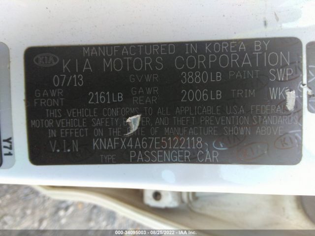 Photo 8 VIN: KNAFX4A67E5122118 - KIA FORTE 