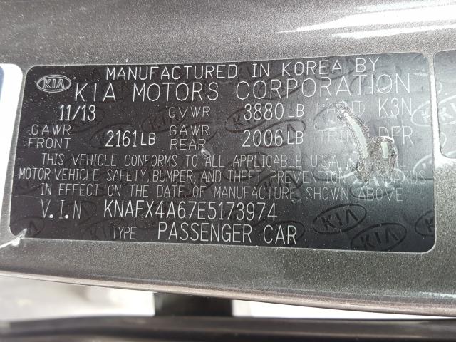 Photo 9 VIN: KNAFX4A67E5173974 - KIA FORTE LX 