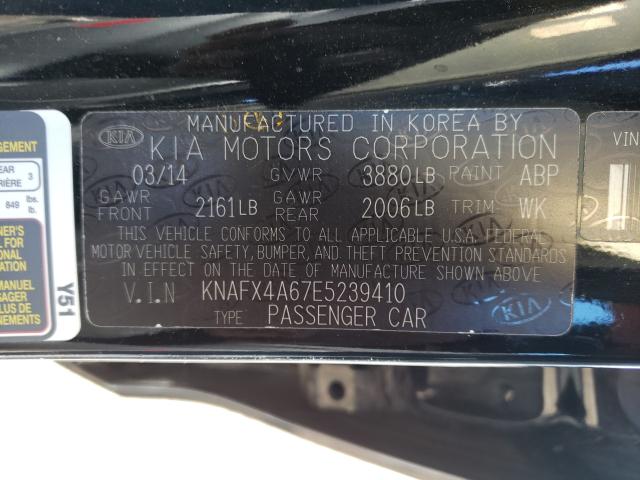 Photo 9 VIN: KNAFX4A67E5239410 - KIA FORTE LX 