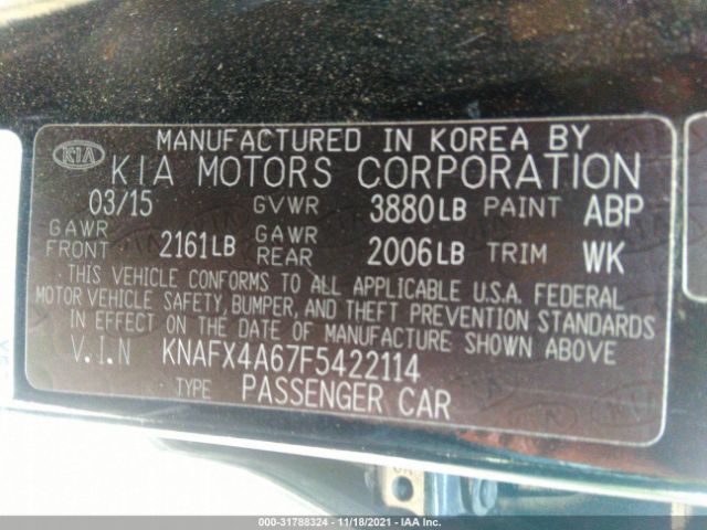 Photo 8 VIN: KNAFX4A67F5422114 - KIA FORTE 