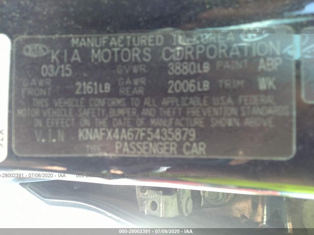 Photo 8 VIN: KNAFX4A67F5435879 - KIA FORTE 