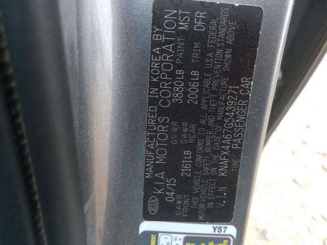 Photo 9 VIN: KNAFX4A67G5439271 - KIA FORTE LX 