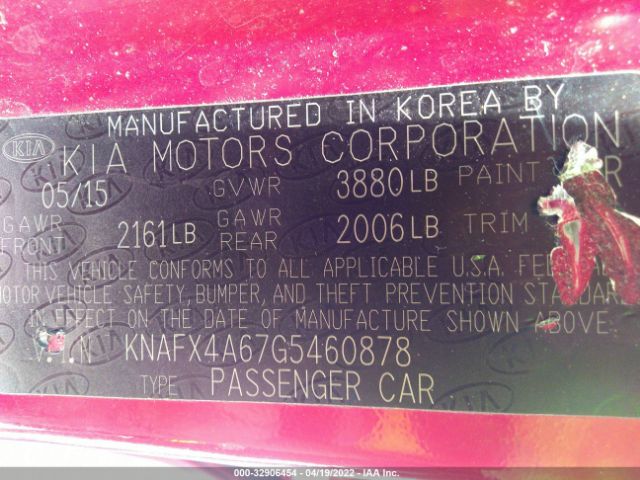 Photo 8 VIN: KNAFX4A67G5460878 - KIA FORTE 